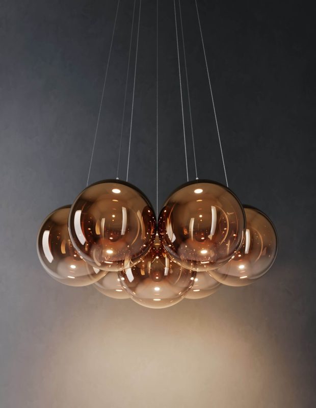Random Cloud_ glossy bronze_ 7 lights, diam 23